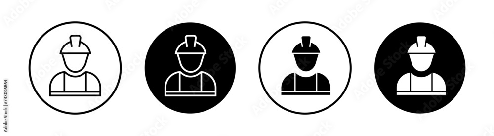 Worker Vector Line Icon Illustration.