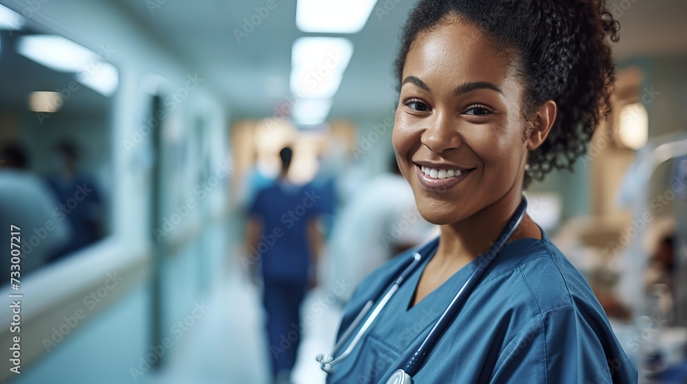 Obraz premium A Beautiful Nurse In Happy Mood