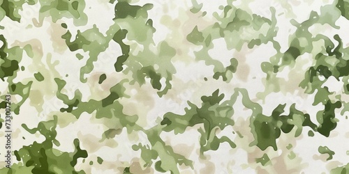 Small Detailed Camouflage Texture with Army-Green, Medium-Green, Light-Green Patterns on a White Background