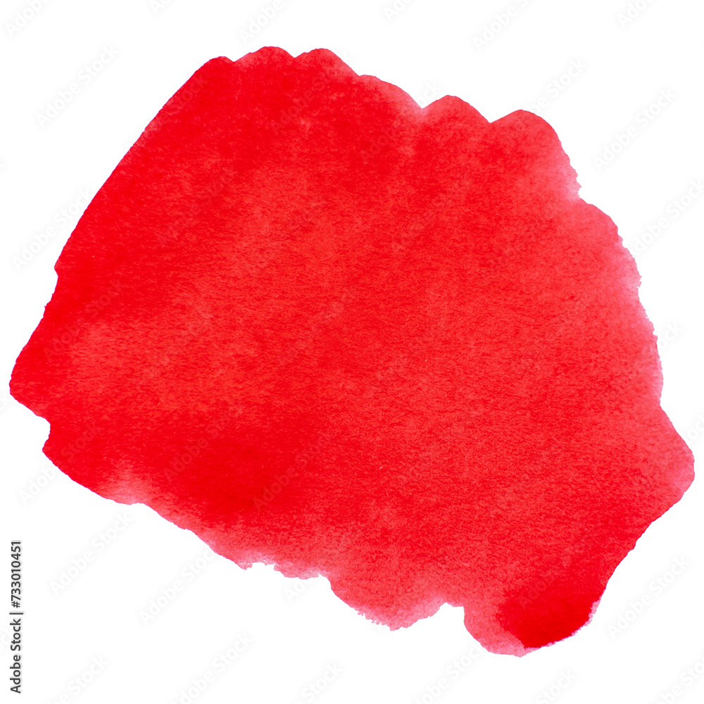 A red watercolor brushstroke. Creativity, painting, sketch.