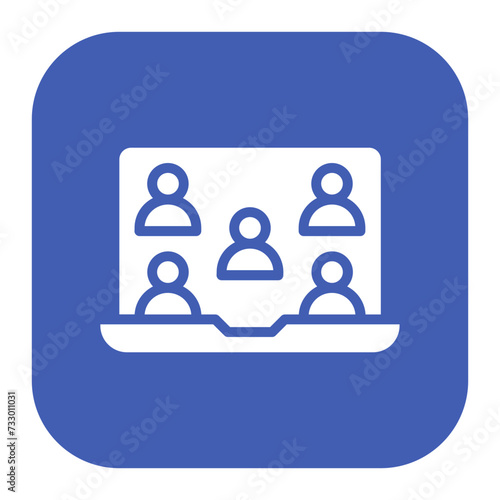 Meeting on Laptop Icon