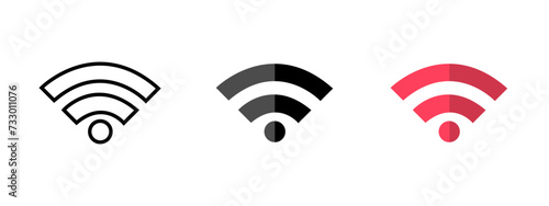 Wi-Fi. The Internet. The access point. A vector image. A set of icons.