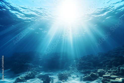 Underwater view of sunrays