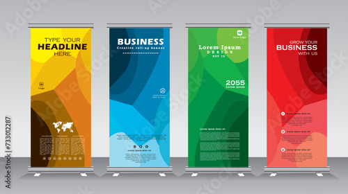 Abstract business roll Up Banner stand design template for exhibition, fair, show, exposition, expo, presentation, festival, parade, events, roll up banner,