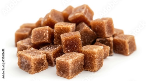 brown muscovado sugar isolated on a white background
