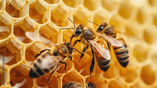 Honey, Honeycomb, Honey Bee. © buraratn