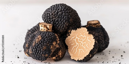 White truffle fungus on a blank backdrop.