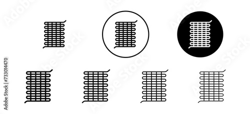 Condenser coil vector icon set collection. Condenser coil Outline flat Icon.