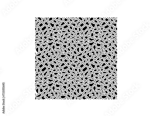 Mosaic black and white seamless pattern