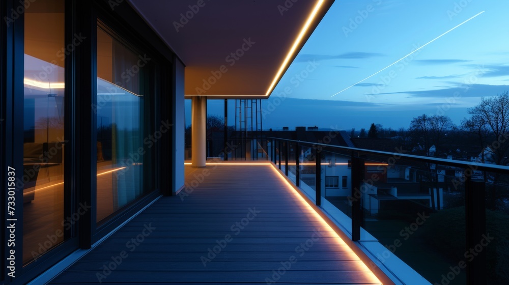 Fototapeta premium balcony with ambient lighting led