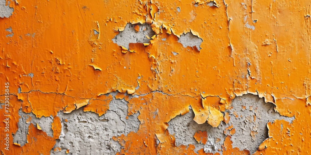 Aged tangerine colored concrete texture. Premium picture.