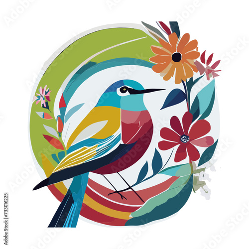 花の中の小鳥｜little bird in the flower Generative AI