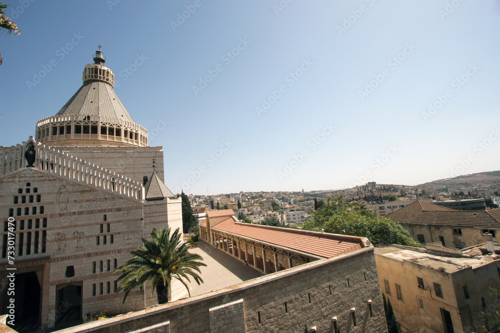 The Basilica of the Annunciation in Nazareth, Israel, stands on the site where the archangel Gabriel announced to Mary the forthcoming birth of Jesus