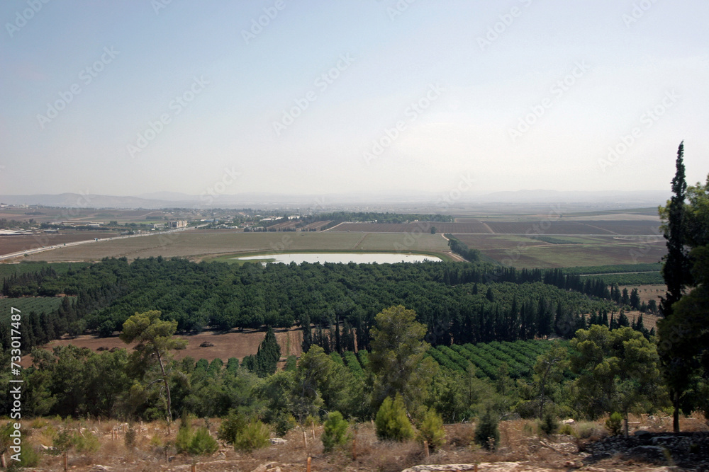 Holy Land view from Basilica of the Transfiguration, Mount Tabor, Israel