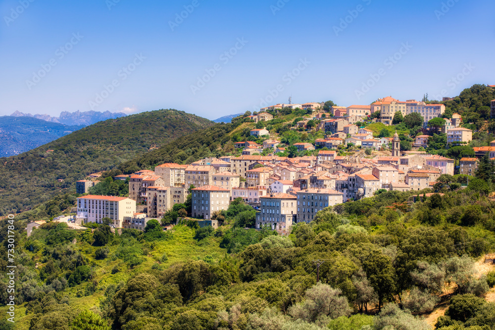 View of the Beautiful City of Sartene on Corsica, France