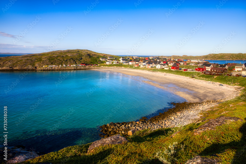 View of the Beautiful Fishing Village of Bugoynes in Finnmark, Norway