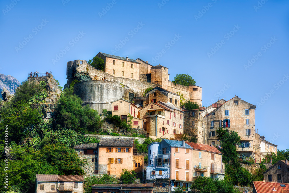 The Corte Citadel in Corte on Corsica, France