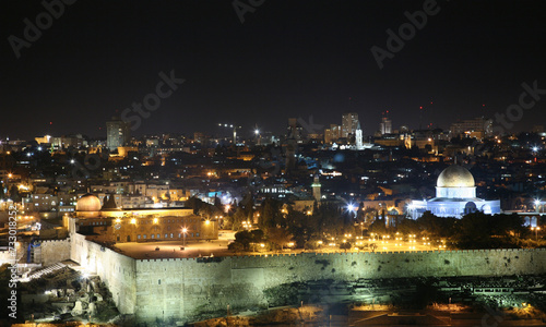 Panorama of Jerusalem from the Mount of Olives to the old city, Israel © zatletic