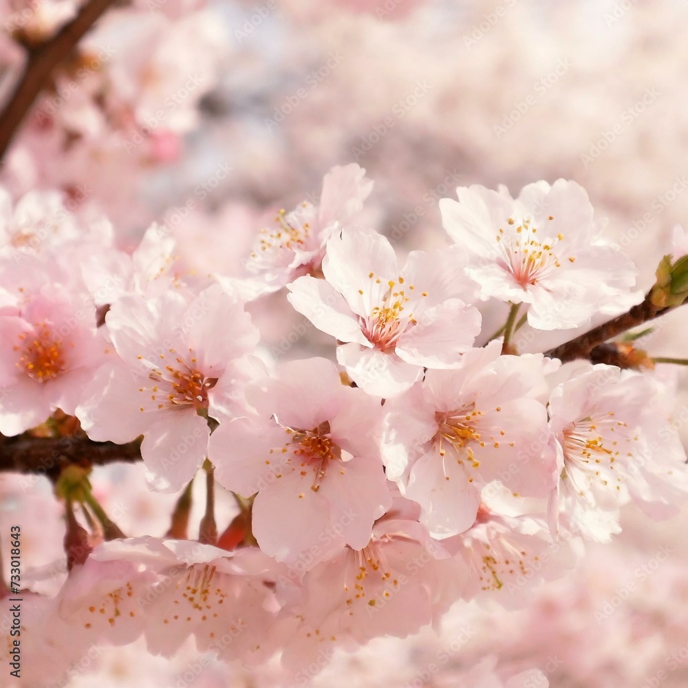 Cherry Blossoms Blooming at the start of Spring - Last days of Winter announcing the new Season of Spring - Sakura Festival Hanami Cherry Blossoms Blooming at the start of Spring - Last days of Winter announcing the new Season of Spring - Sakura Festival Hanami