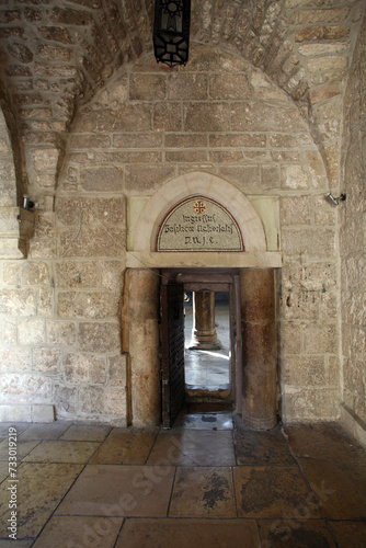 Side entrance to the Basilica of the Nativity in Bethlehem  Israel
