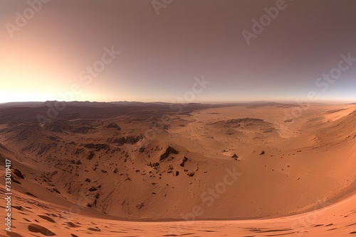 Mars HDRI Environment Map: Round Spherical Panorama in Equidistant Projection, 360 High Resolution
