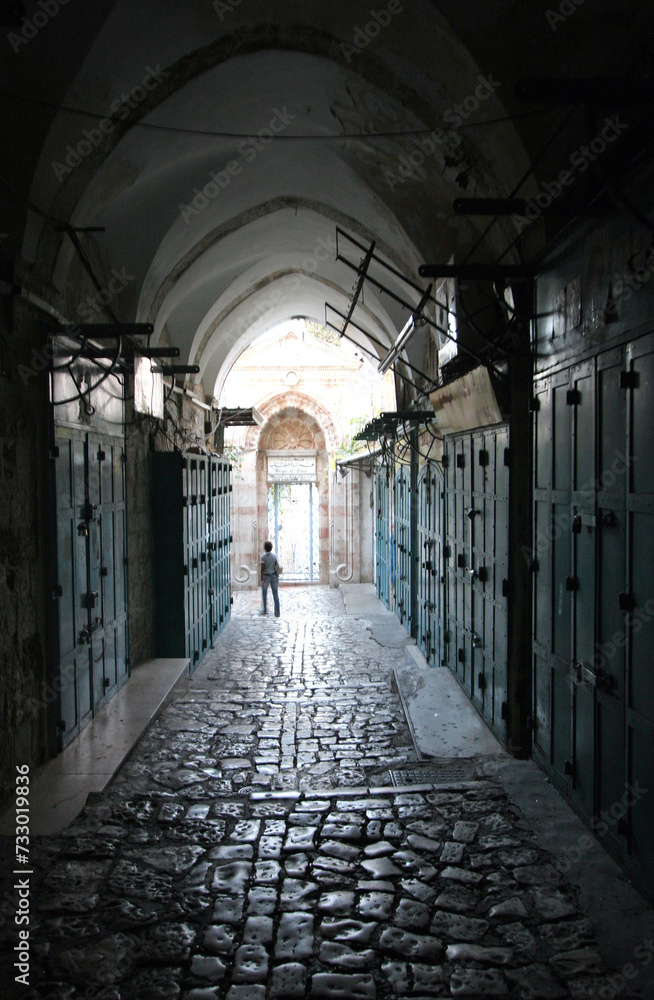 Old town street of Jerusalem in Israel