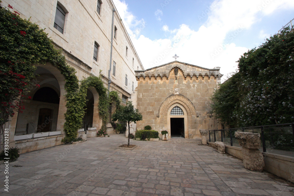 The Church of the Flagellation, Via Dolorosa, second station of cross, in the old city of Jerusalem, Israel The Church of the Flagellation, Via Dolorosa, second station of cross, in the old city of Jerusalem, Israel