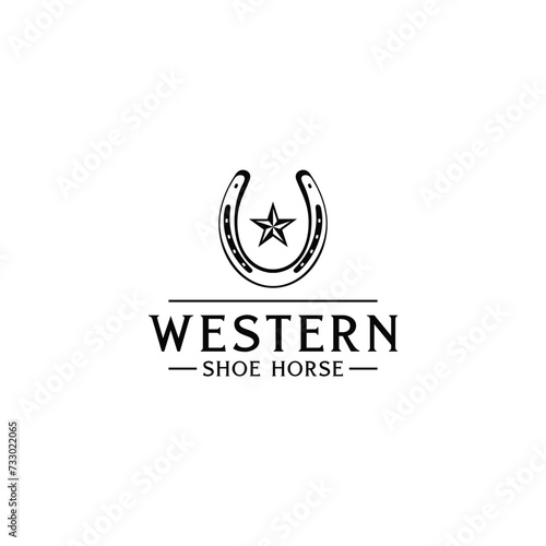 Shoe Horse Horseshoe Star for Country Western Cowboy Ranch logo design inspiration