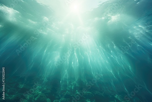 This photo showcases a large body of water submerged underwater, revealing a captivating underwater landscape.
