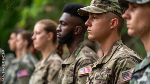  a diverse group of soldiers and civillians pay their respects on Memorial Day