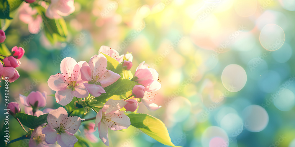 Spring. Spring gentle fresh natural blurred bokeh background. Spring.