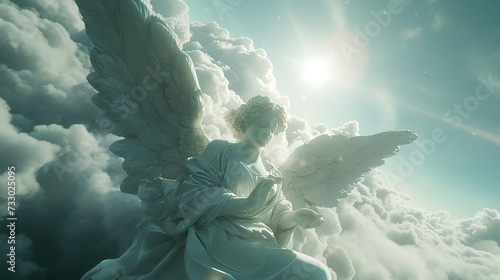 A magical angel in heaven. Beautiful delicate colors.	