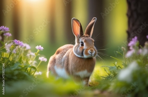 rabbit in the grass © Leshtana