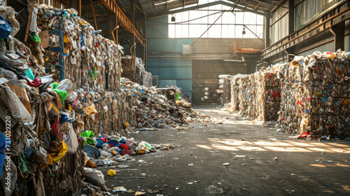 Abundant Trash in Warehouse at Garbage Processing Plant © Anoo