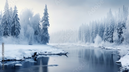 A winter wonderland with a touch of fog
