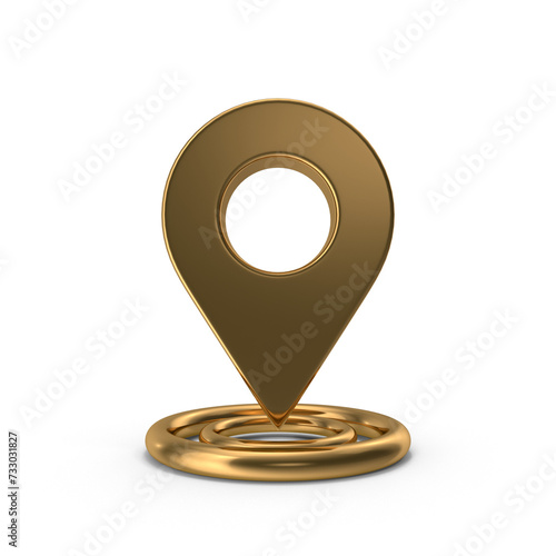 3D PNG Golden Map Pointer, Location Map Icon, Gold Texture, Golden location pin or navigation, Web location point, pointer, Gold Pointer Icon, Location symbol. GPS, travel, navigation, place position
