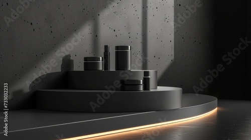 Clean lines and subtle lighting accentuate the beauty of the cosmetic product...