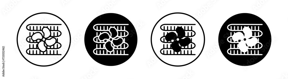 Condenser coil flat line icon set. Condenser coil Thin line illustration vector - obrazy, fototapety, plakaty 