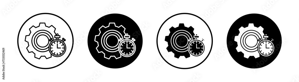 Efficiency flat line icon set. Efficiency Thin line illustration vector Efficiency flat line icon set. Efficiency Thin line illustration vector