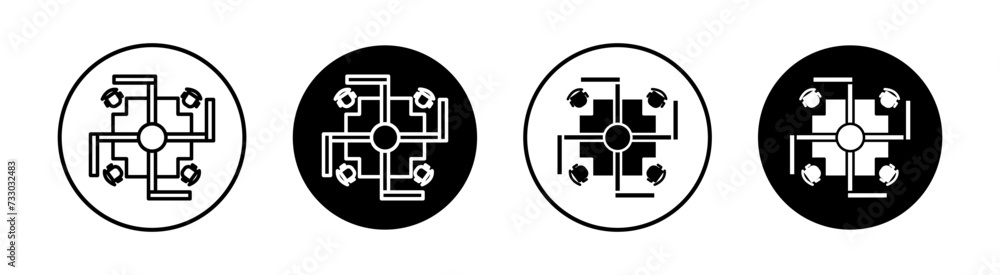 Cubicle flat line icon set. Cubicle Thin line illustration vector Cubicle flat line icon set. Cubicle Thin line illustration vector