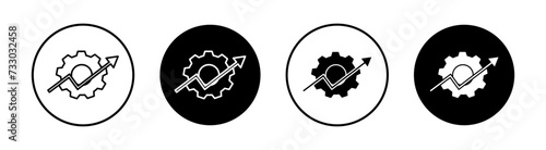 Boosting productivity flat line icon set. Boosting productivity Thin line illustration vector
