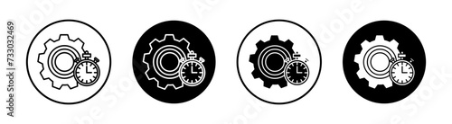 Efficiency flat line icon set. Efficiency Thin line illustration vector