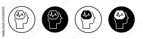 Epilepsy flat line icon set. Epilepsy Thin line illustration vector