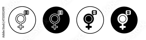 Menopause flat line icon set. Menopause Thin line illustration vector photo
