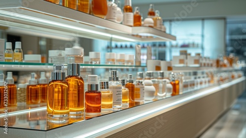 Clean lines and strategic spacing accentuate the beauty of the cosmetic items...