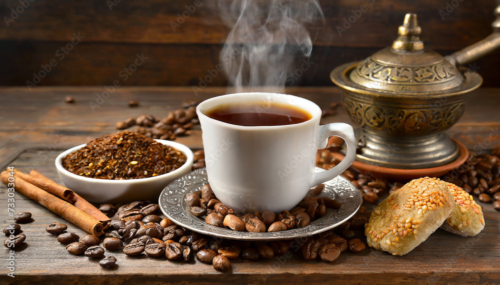 cup of coffee and beans cup of coffee and beans