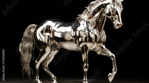 A horse with a shiny, well-polished coat