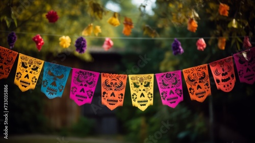Day of the dead papel picado banners © Cloudyew