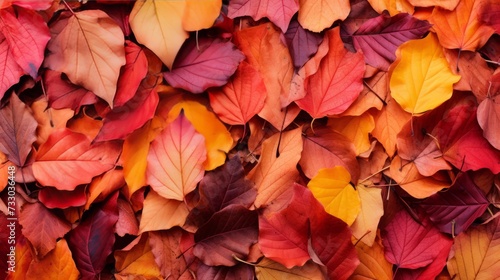 Fallen leaves forming a vibrant carpet