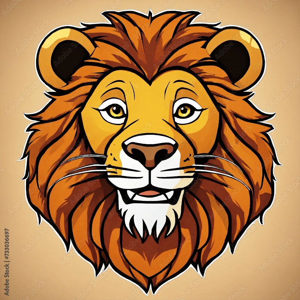 lion head vector with pastel background 